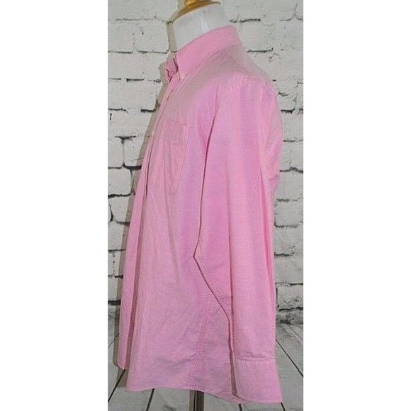 Nautica Men Oxford Pink Long Sleeve Dress Shirt Button Down Size 16 1/2 32/33 - Picture 6 of 11